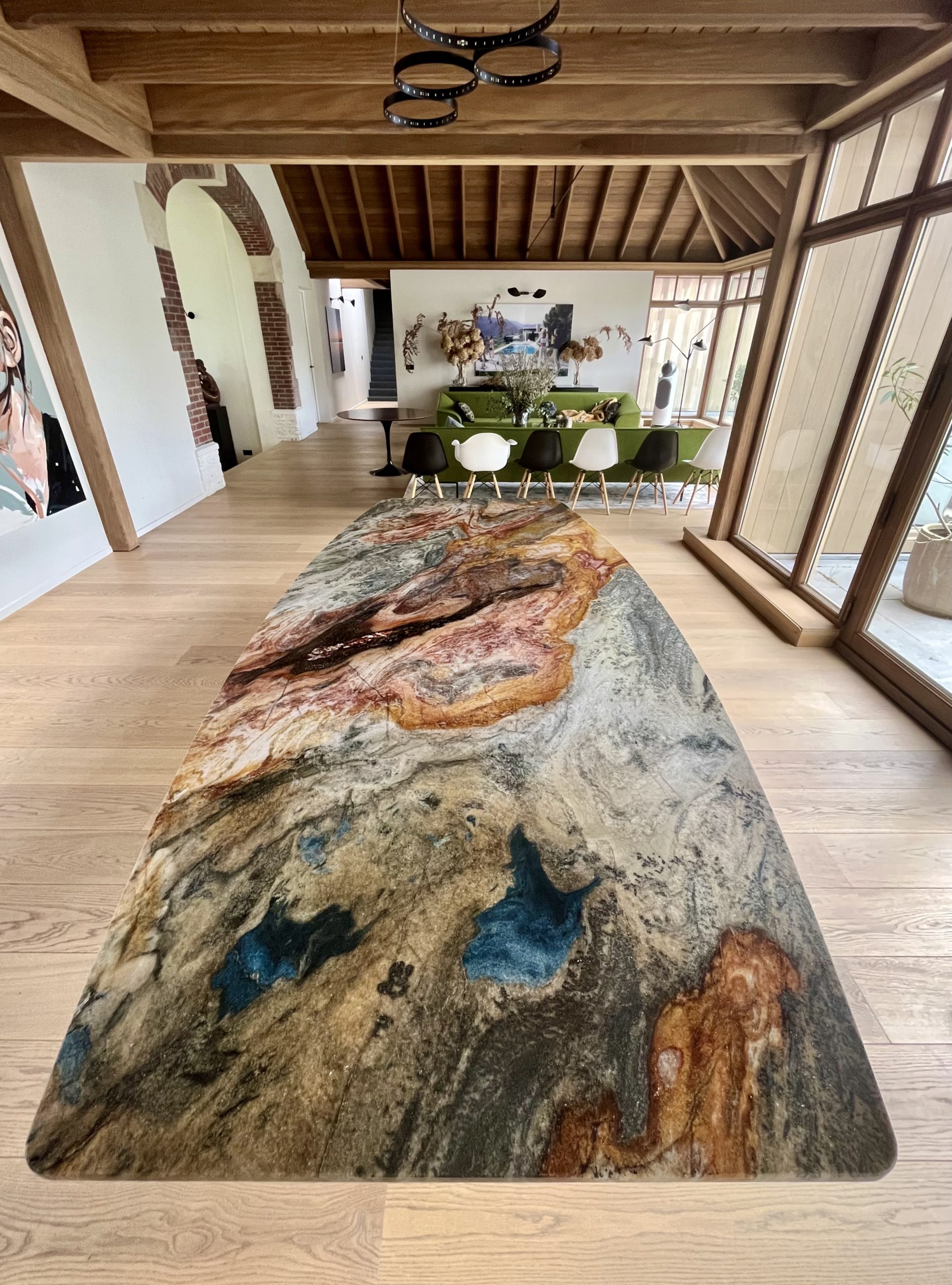 Table 280×130 en Quartzite COLIBRI BLUE