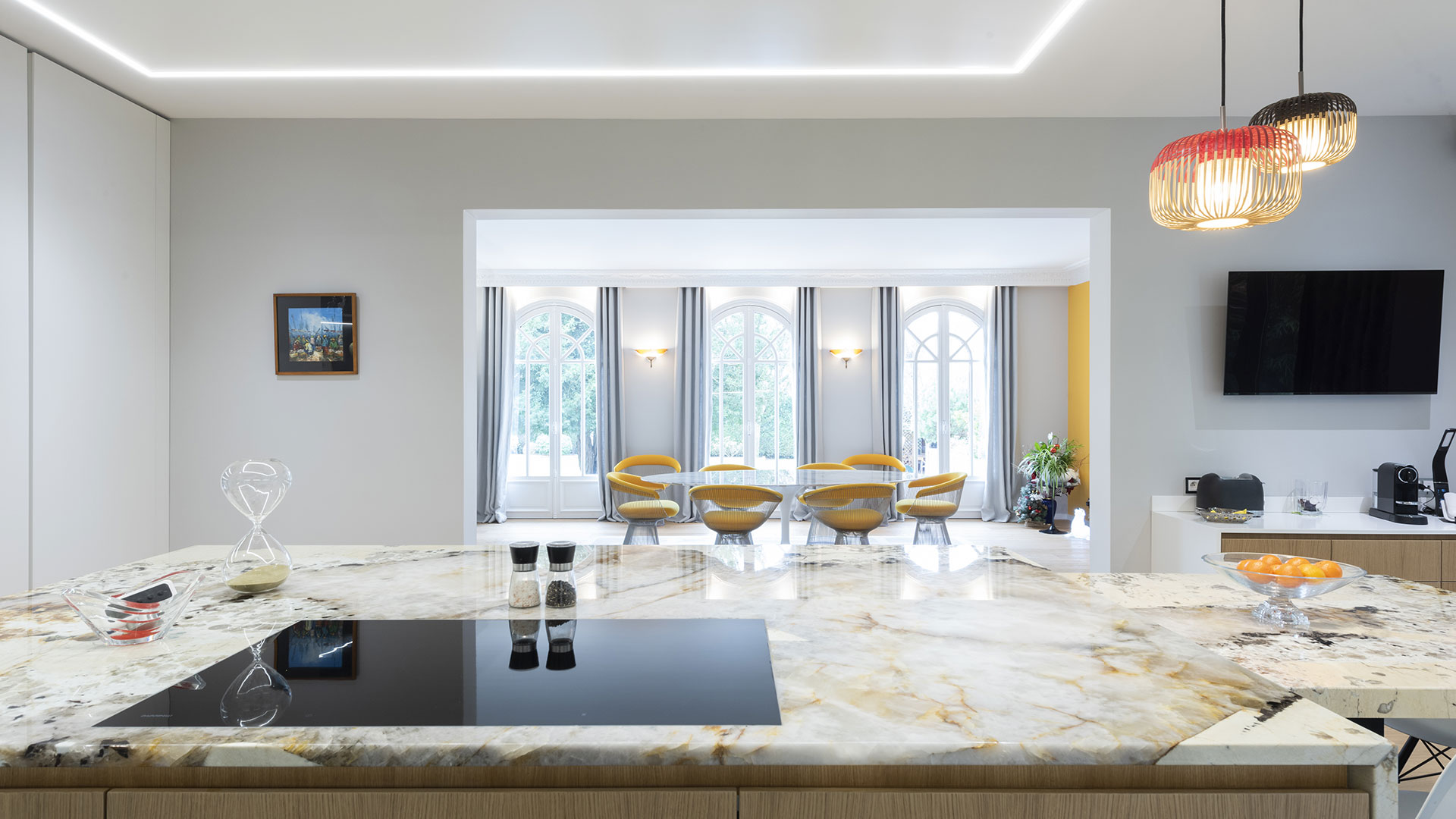 Table, Ilot et Plan de cuisine en Patagonia Extra – Table en Calacata Oro