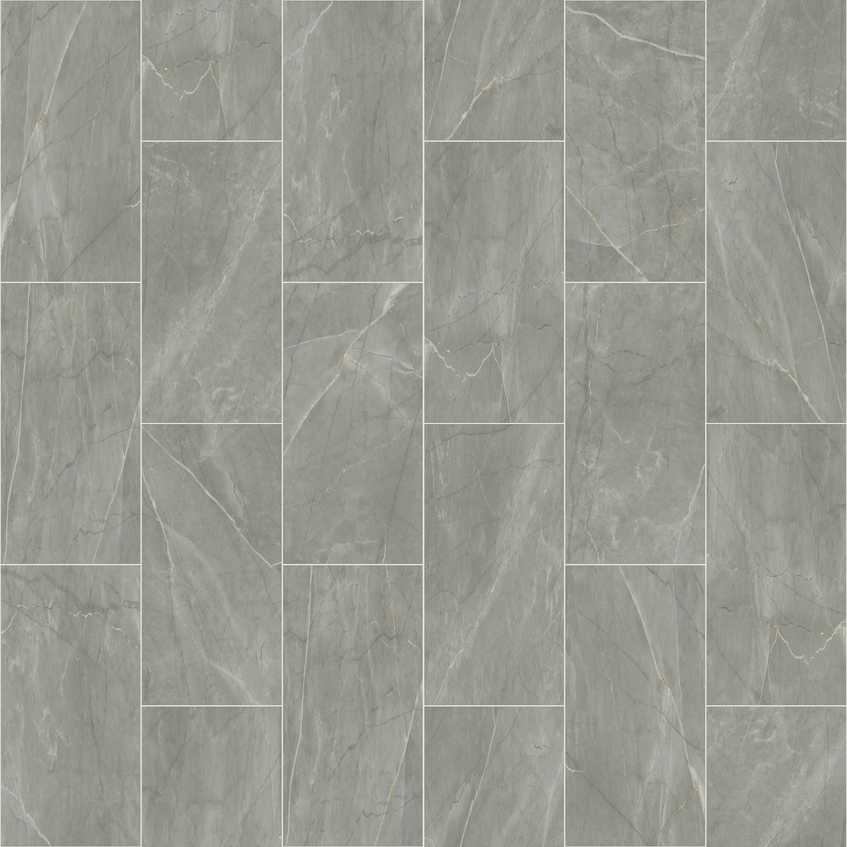 Carrelage effet marbre gris en grand format sur un mur